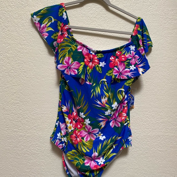 Kona Sol Floral Bathing Suit - Picture 3 of 3